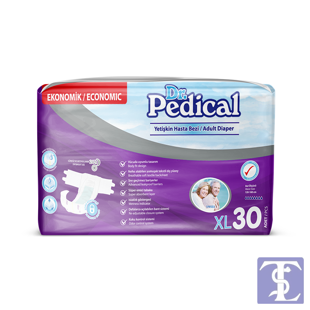 Dr.Pedical Bel Bantlı Yetişkin Hasta Bezi XL 30'lu
