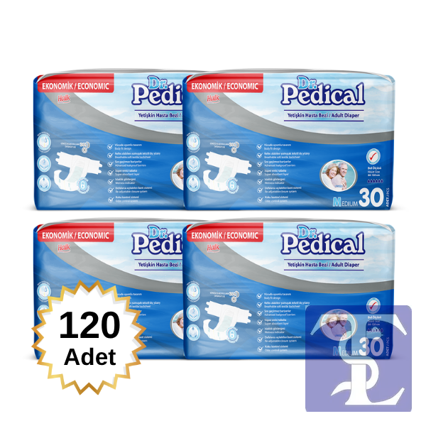 Dr.Pedical Bel Bantlı Yetişkin Hasta Bezi M 120'li (4x30'lu)