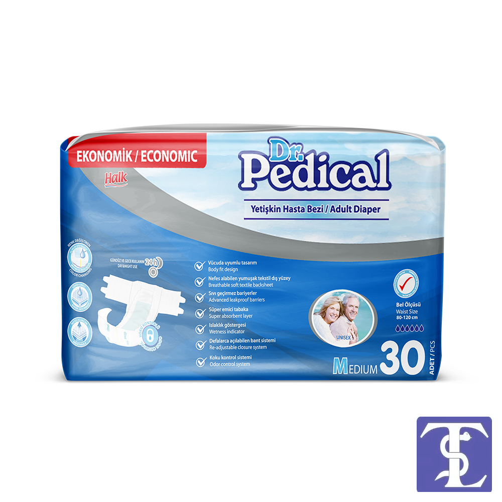 Dr.Pedical Bel Bantlı Yetişkin Hasta Bezi M 30'lu