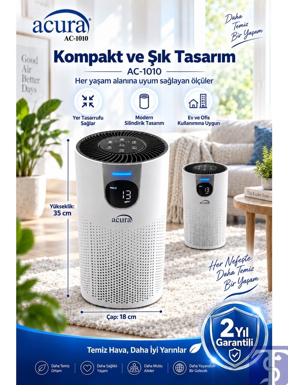 AC-1010 AI Akıllı Hava Temizleyici
