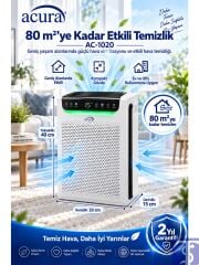 Acura AC-1020 AI Pro Akıllı Hava Temizleyici – Ev ve Ofis Tipi Hava Arıtma Cihazı