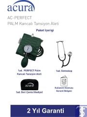 Ac-Perfect Palm Tipi Kancalı Manuel Tansiyon Aleti – Stetoskoplu Profesyonel Set
