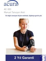 Acura AC-303 Steteskoplu Manuel Tansiyon Aleti – Üst Koldan Ölçüm Seti