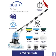 AC-100 SpinScrubber 9 Başlıklı Şarjlı Temizlik Fırçası