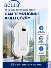 AC-140 Sıvı Püskürtmeli AI Cam Silme Robotu | Uzaktan Kumandalı ve Yedek Pedli