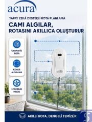 AC-140 Sıvı Püskürtmeli AI Cam Silme Robotu | Uzaktan Kumandalı ve Yedek Pedli