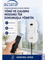 AC-140 Sıvı Püskürtmeli AI Cam Silme Robotu | Uzaktan Kumandalı ve Yedek Pedli