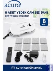 AC-140 Sıvı Püskürtmeli AI Cam Silme Robotu | Uzaktan Kumandalı ve Yedek Pedli