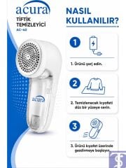 AC-40 6 Bıçaklı Şarjlı Tüy ve Tiftik Temizleyici