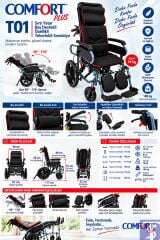 Comfort Plus T01 Baş Destekli Sırtı Yatar Özellikli Manuel Tekerlekli Sandalye