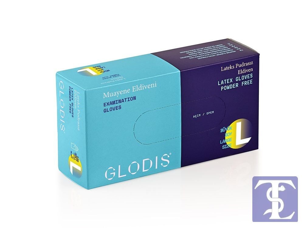 Glodis Nonsteril Lateks Pudrasız Muayene Eldiveni L