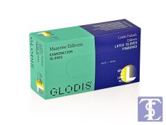 Glodis Nonsteril Latex Pudralı Muayene Eldiveni L