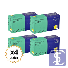 Glodis Nonsteril Latex Pudralı Muayene Eldiveni L (4 Adet)