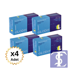 Glodis Nitril Pudrasız Mavi Muayene Eldiveni L (4 Adet)