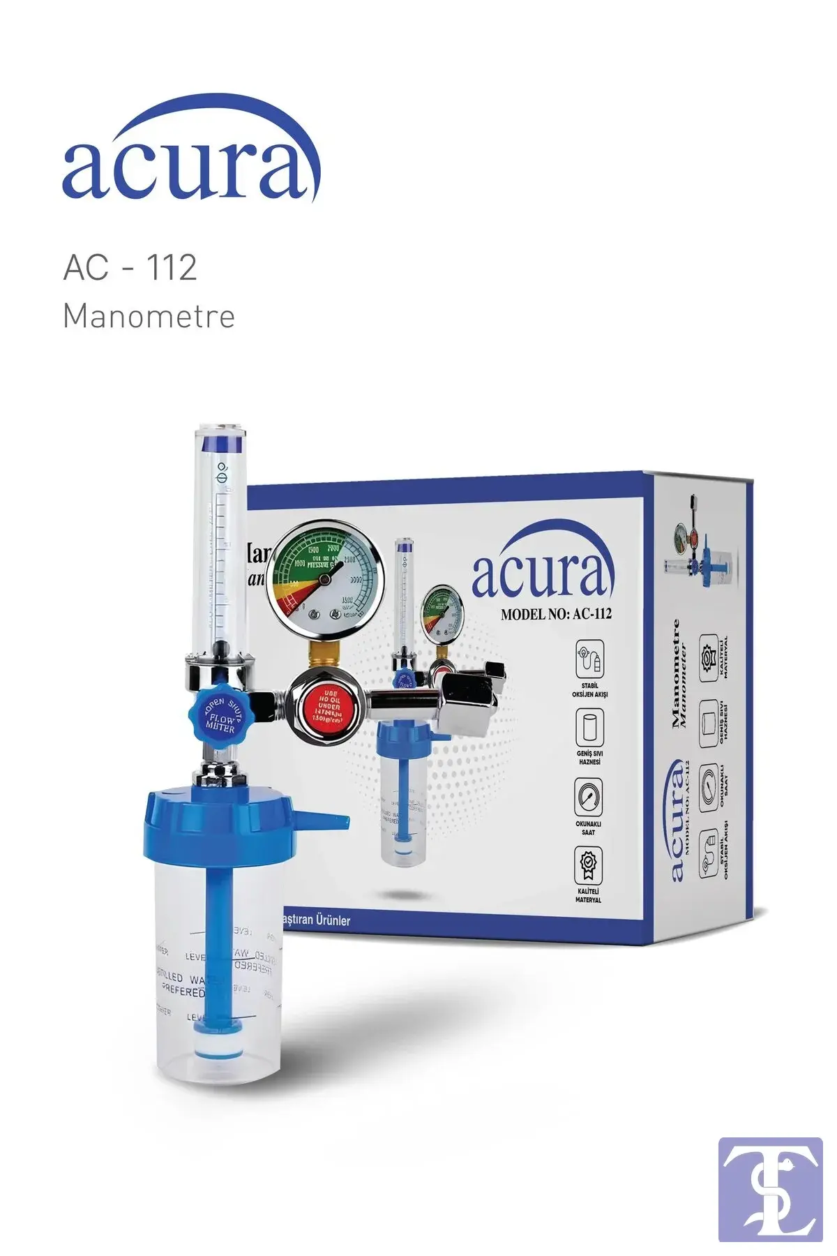 Acura AC-112 Medikal Oksijen Regulatörü Manometre
