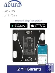 Acura AC-50 Baskül (Yağ & Su & Kas ve Kilo Ölçer) Akıllı Tartı