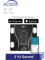 Acura AC-50 Baskül (Yağ & Su & Kas ve Kilo Ölçer) Akıllı Tartı