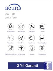Acura AC-50 Baskül (Yağ & Su & Kas ve Kilo Ölçer) Akıllı Tartı