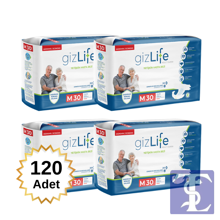 Giz Life Bel Bantlı Yetişkin Hasta Bezi M 4 x 30'lu