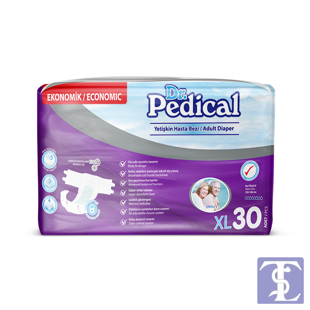 Dr.Pedical Bel Bantlı Yetişkin Hasta Bezi XL 30'lu