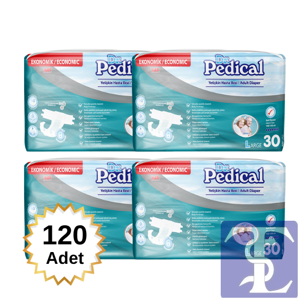 Dr.Pedical Bel Bantlı Yetişkin Hasta Bezi L 120'li (4x30'lu)