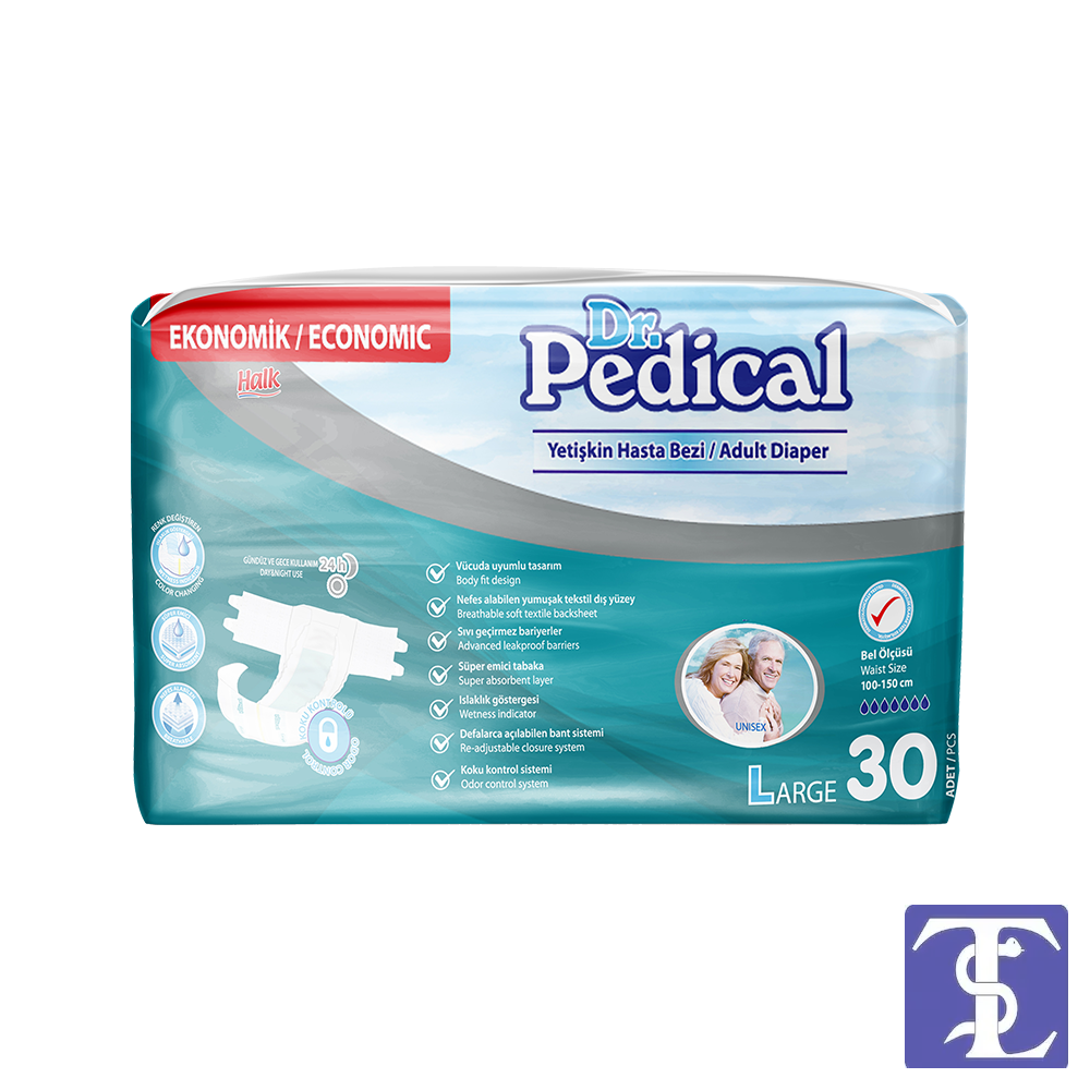 Dr.Pedical Bel Bantlı Yetişkin Hasta Bezi L 30'lu