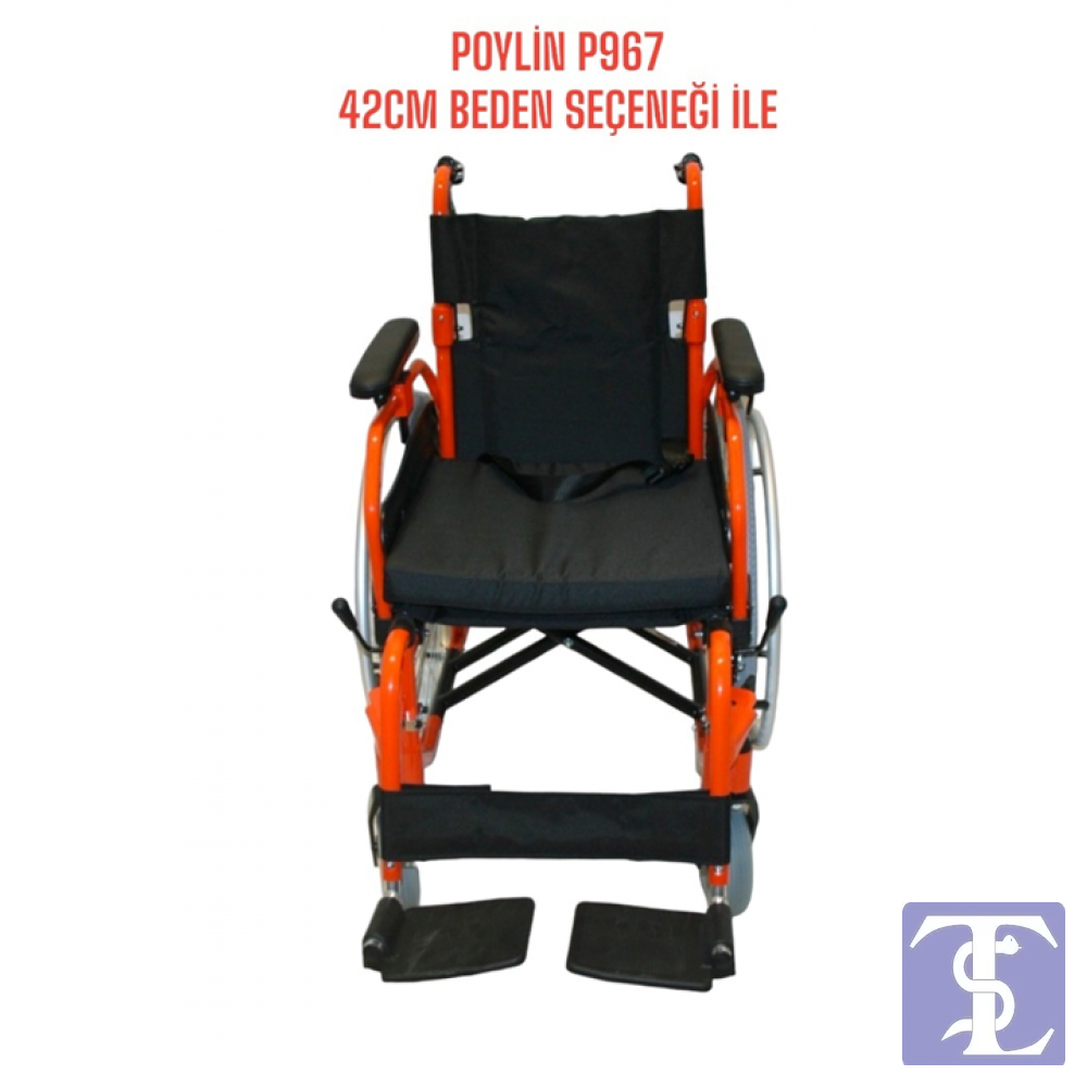 POYLİN P967 42 CM ALUMİNYUM TEKERLEKLİ SANDALYE