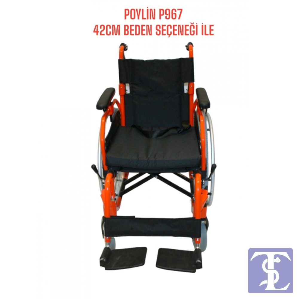 POYLİN P967 42 CM ALUMİNYUM TEKERLEKLİ SANDALYE