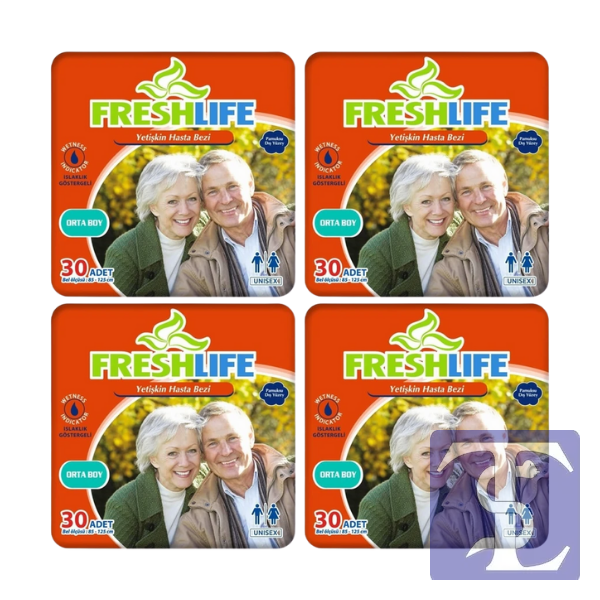 Freshlife Medium Belbantlı Hasta Bezi 30’Lu 4 Paket (120 Adet)