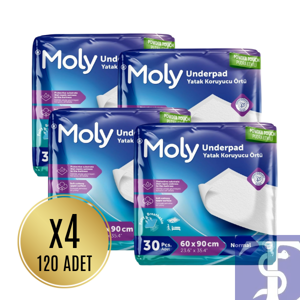 MOLY YATAK KORUYUCU ÖRTÜ 60X90 CM - 4'LÜ EKONOMİK PAKET 120 ADET