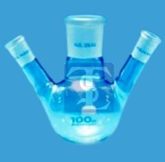 S&H Balon dibi yuvarlak üç boyunlu şilifli 250 ml