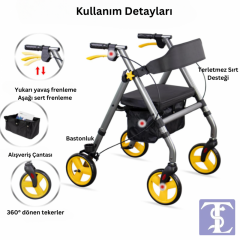 POYLİN P581 EKONOMİK ROLLATÖR HASTA YÜRÜTECİ