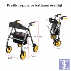 POYLİN P581 EKONOMİK ROLLATÖR HASTA YÜRÜTECİ