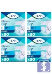 Tena Proskin Slip Plus L Büyük Boy Belbantlı Hasta Bezi (6 Damla) - 120 Adet (4x30 Paket)