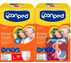 Canped Emici Külot Hasta Bezi L Beden 60 Adet Büyük (2PK*30)