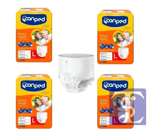 Canped Emici Külot Hasta Bezi L Beden 120 Adet Büyük (4pk*30)