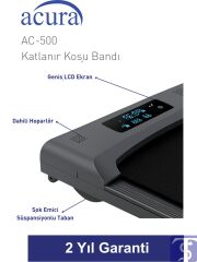 Acura AC-500 Hoparlörlü Uzaktan Kumandalı Katlanır Koşu Bandı