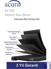 Acura AC-500 Hoparlörlü Uzaktan Kumandalı Katlanır Koşu Bandı