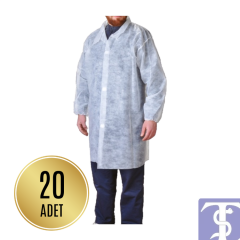 Tek Kullanımlık Tela Ziyaretçi Önlüğü - 20 Adet Pratik Hijyen Paketi