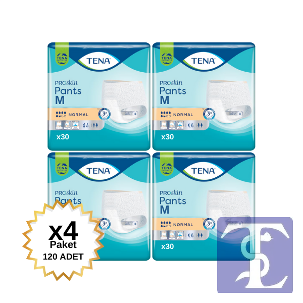 TENA ProSkin Pants Normal 5.5 Damla Emici Külot M 120 Adet (4 Paket)