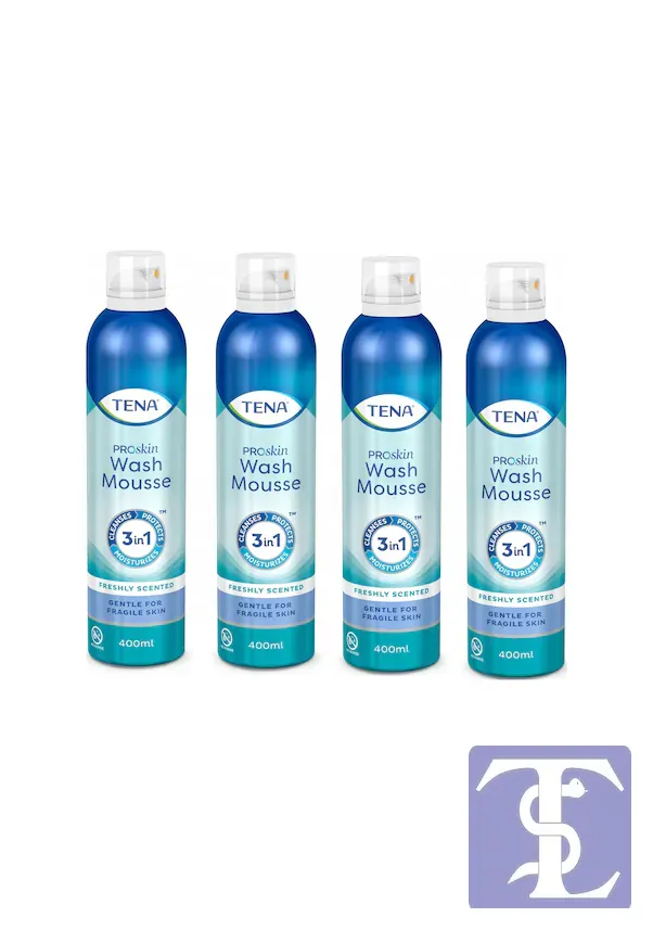 Tena Vücut Temizleme Köpüğü Susuz Temizleme Onarım Koruma 4 x 400 ML
