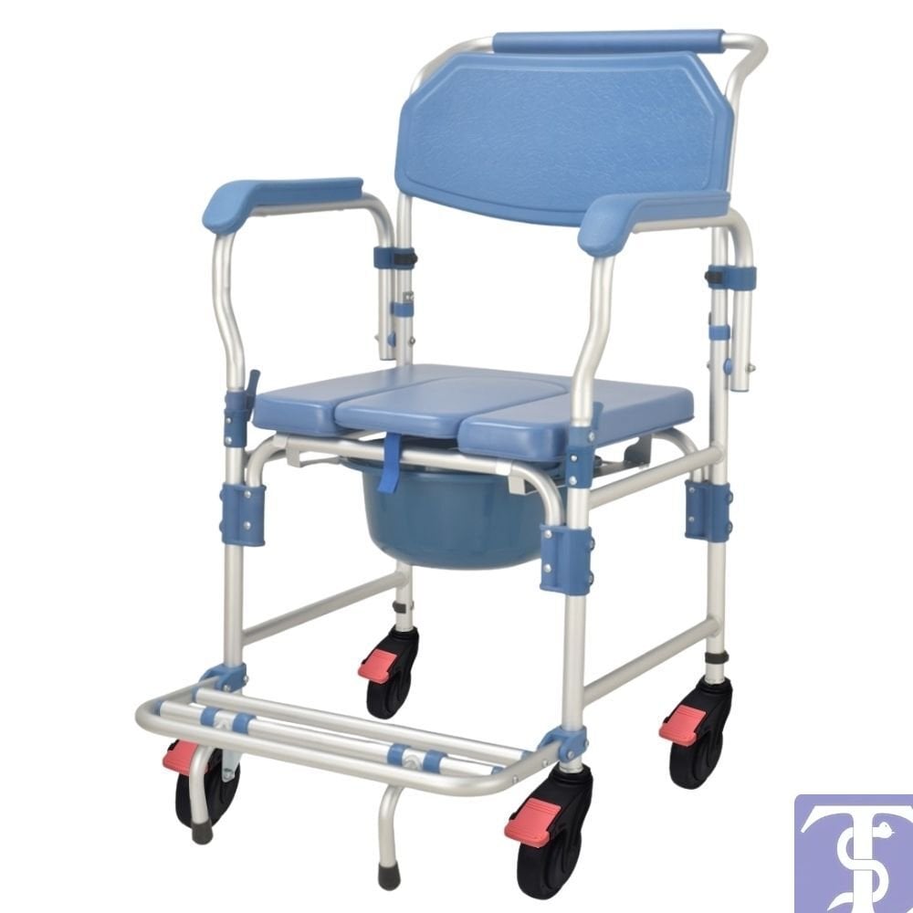 Poylin P610 Alüminyum Fren Özellikli Ergonomik Banyo Tuvalet Sandalyesi