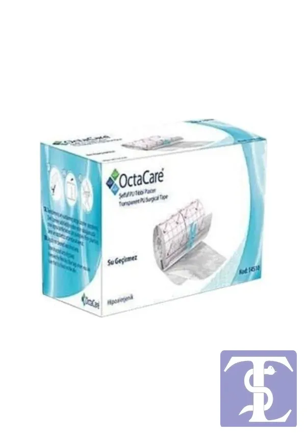 Octacare 14110 Şeffaf PU Tıbbi Su Geçirmez Flaster 10 M x 10 CM