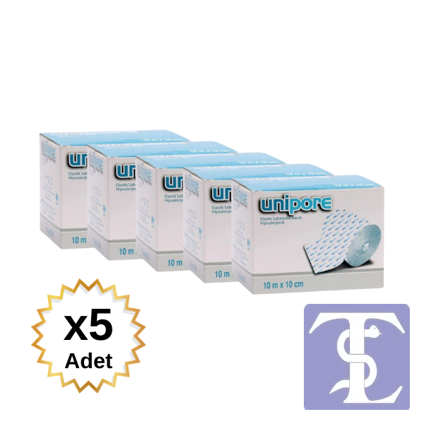 Unipore Elastik Hipoalerjenik Flaster Sabitleme Bandı 10mX10cm 5 Adet