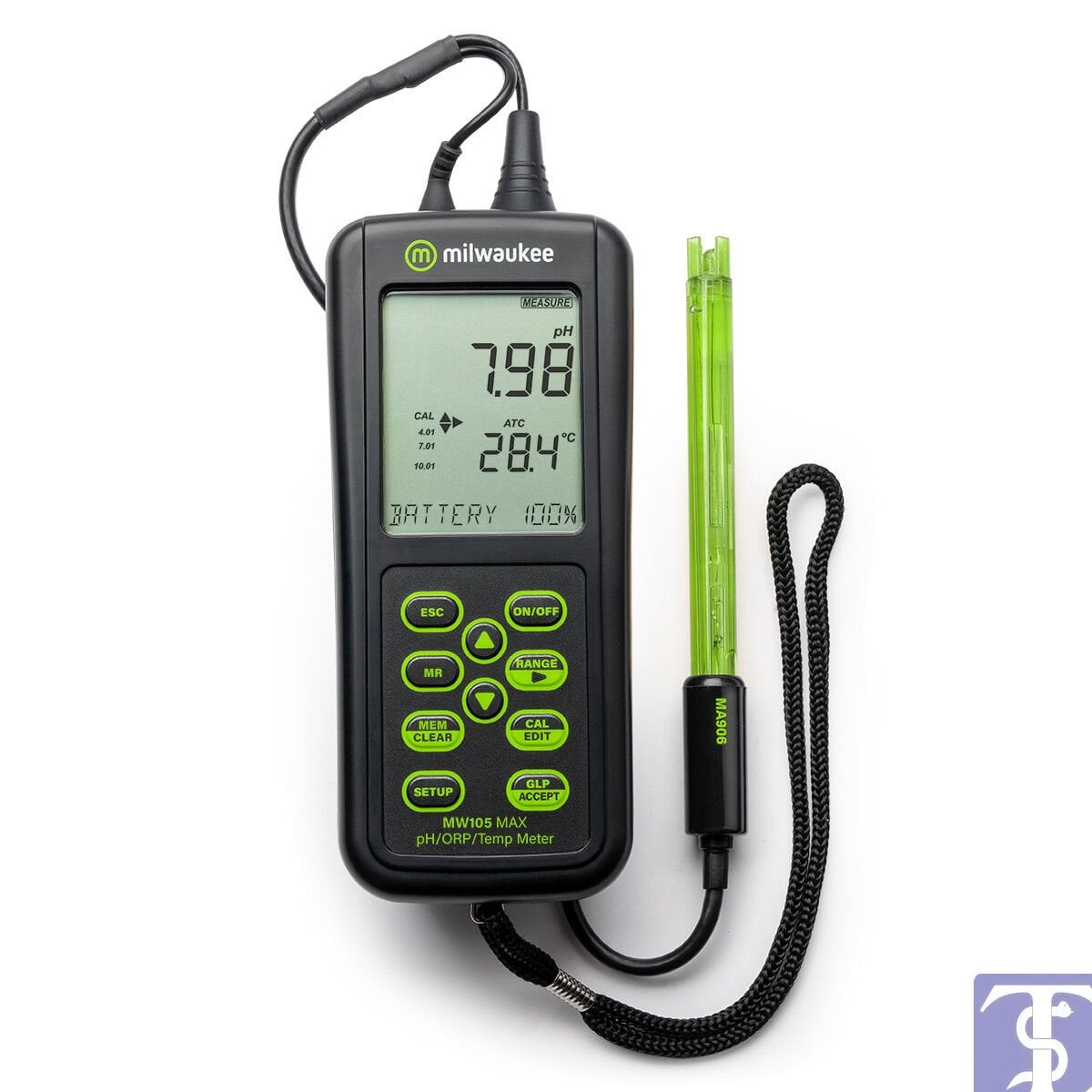 Milwaukee MW105 Portatif pH Metre (Sıcaklık Ölçer ve Otomatik Kalibrasyonlu)