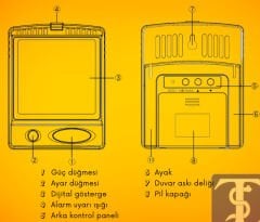 AZ 87791 Alarmlı Sıcaklık ve Nem Ölçer Termohigrometre