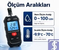 Benetech GT1368 Taşınabilir Sıcaklık ve Nem Ölçer
