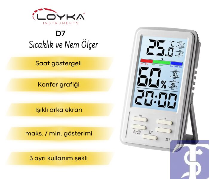 Loyka D7 Sıcaklık ve Nem Ölçer