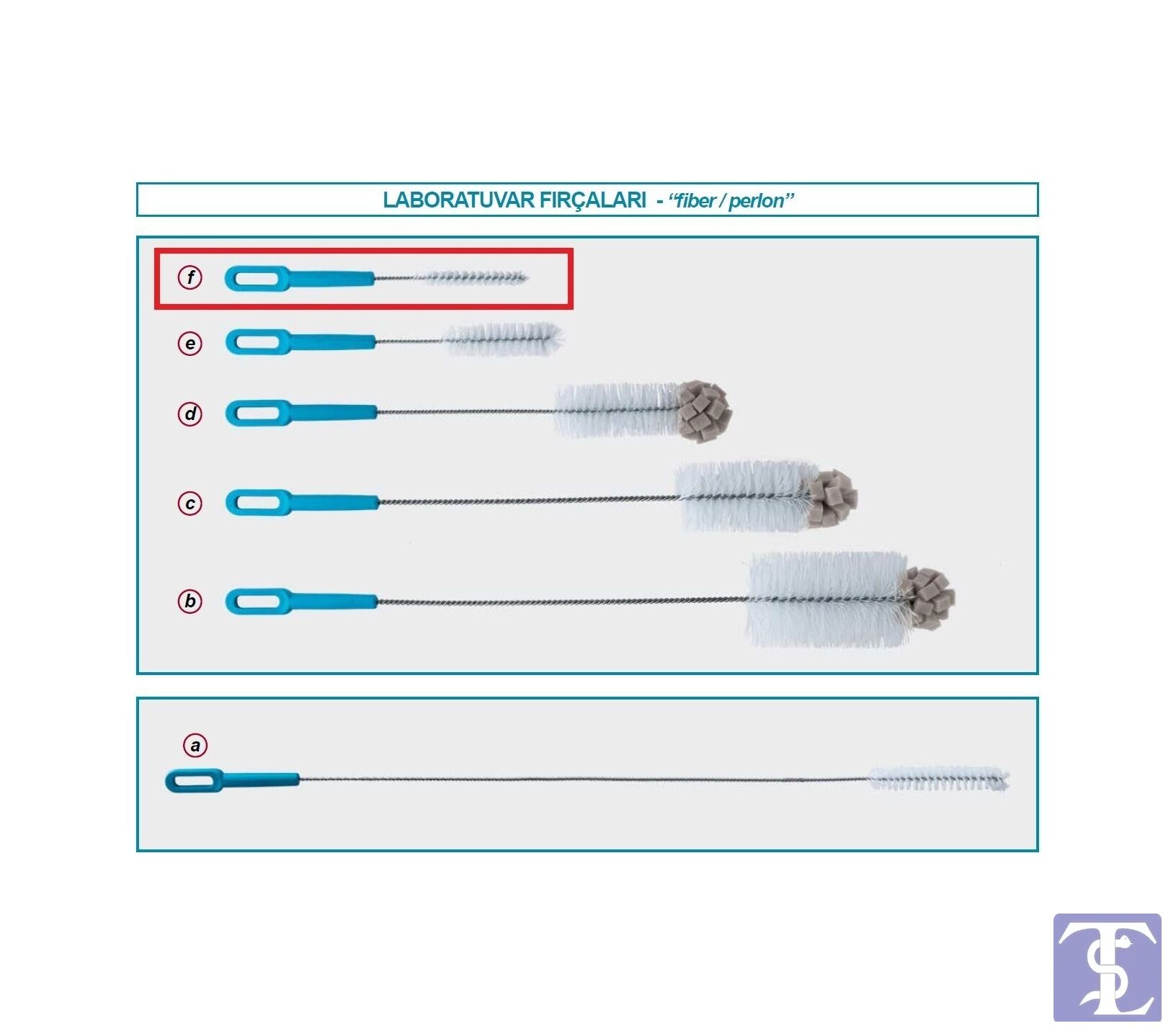 İSOLAB 071.02.006 fırça - dar çaplı tüpler için (1 adet)