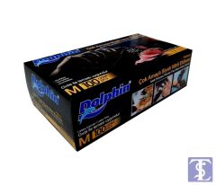 Dolphin Pudrasız Nitril Siyah Muayene Eldiveni 100'lü L